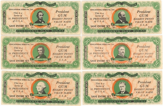 1933 R118 Dietz Gum "Presidents Play Bucks" Complete Set (32) Plus Variations (3)